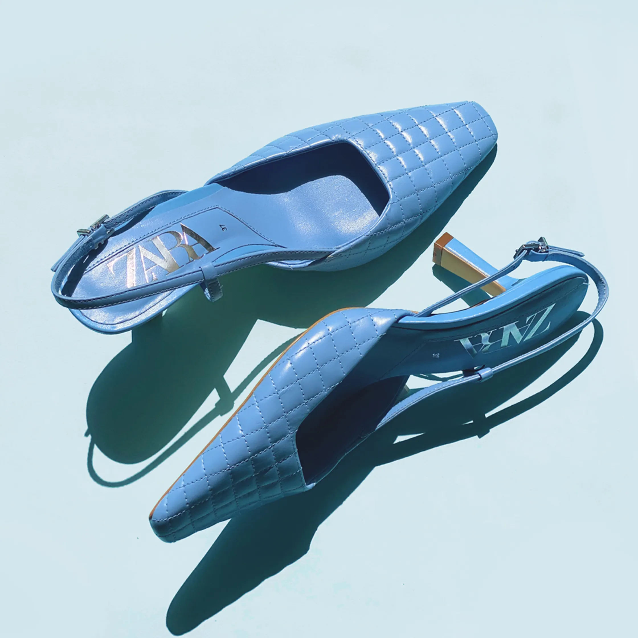 Product photography silver shoes